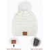 Bluetooth Beanie for Women, Deegotech Women Winter Hat, Gift for Women Girls Mom, Bluetooth 5.0 Wireless Headphones Beanie, Pompom Knit Beanie Hat Warm Ski Cap-Black